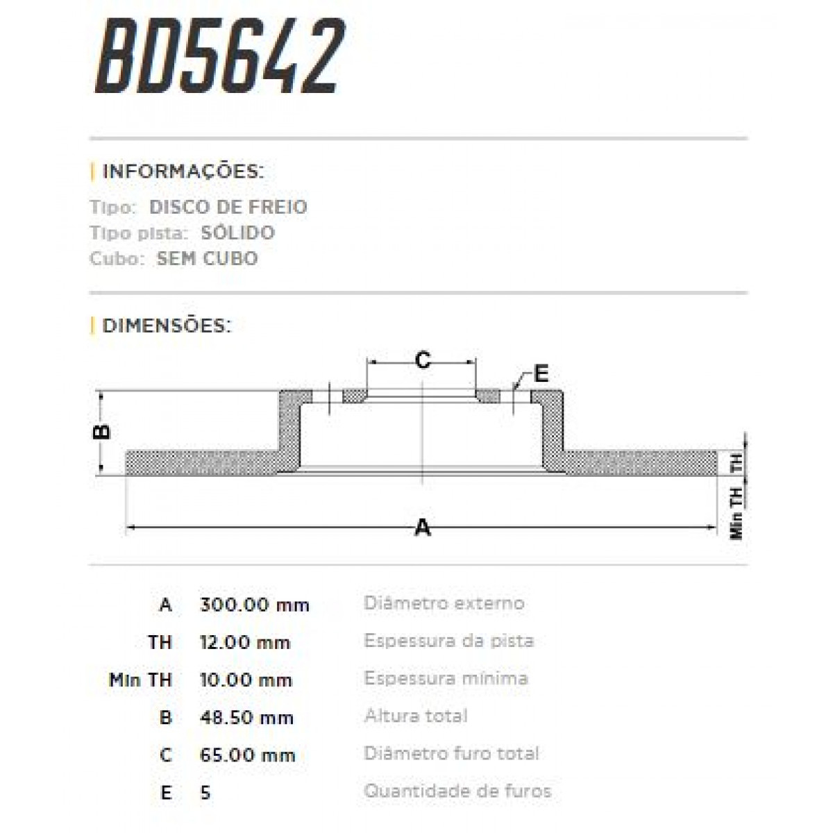 Disco Traseiro Fremax Vw Golf Tsi 14/ (Par) BD5642 - 3