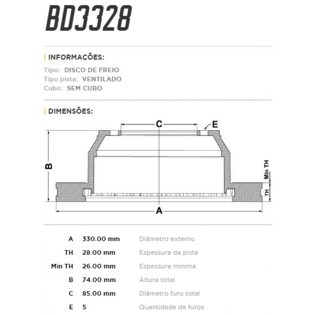 Disco Traseiro Fremax Vw Touareg 07/ (Par) BD3328 - 3