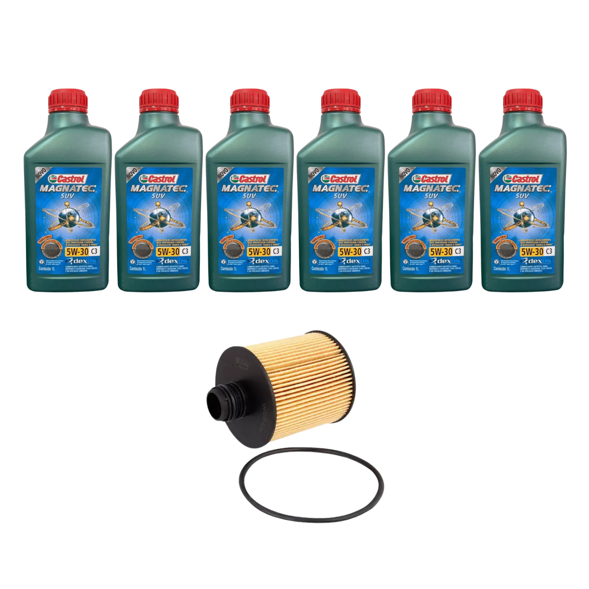 Kit Troca Óleo Castrol 5W30 Compass Renegade 2.0 Multijet Diesel 17/