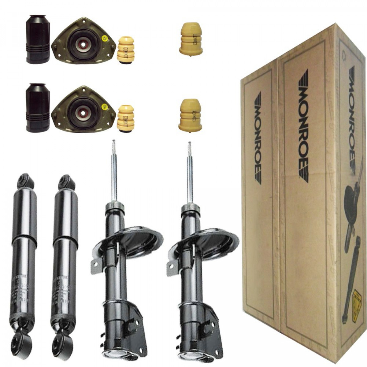 4 Amortecedores Monroe + Kits Fiat Marea Weekend ELX HLX 2.0 1999/