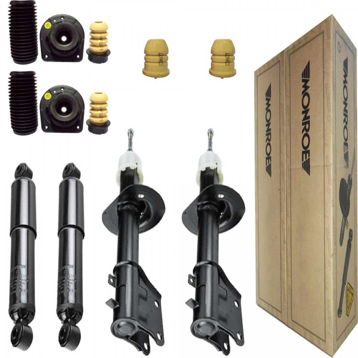4 Amortecedores Monroe + Kits Fiat Palio Weekend 1.0 2001/