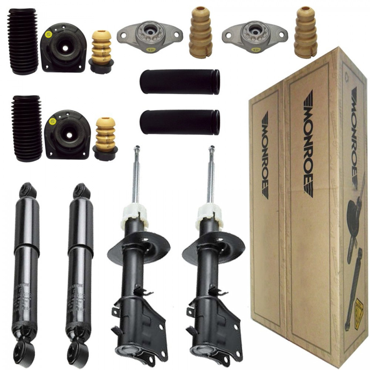 4 Amortecedores Monroe + Kits Fiat Palio Weekend Trekking 2008/