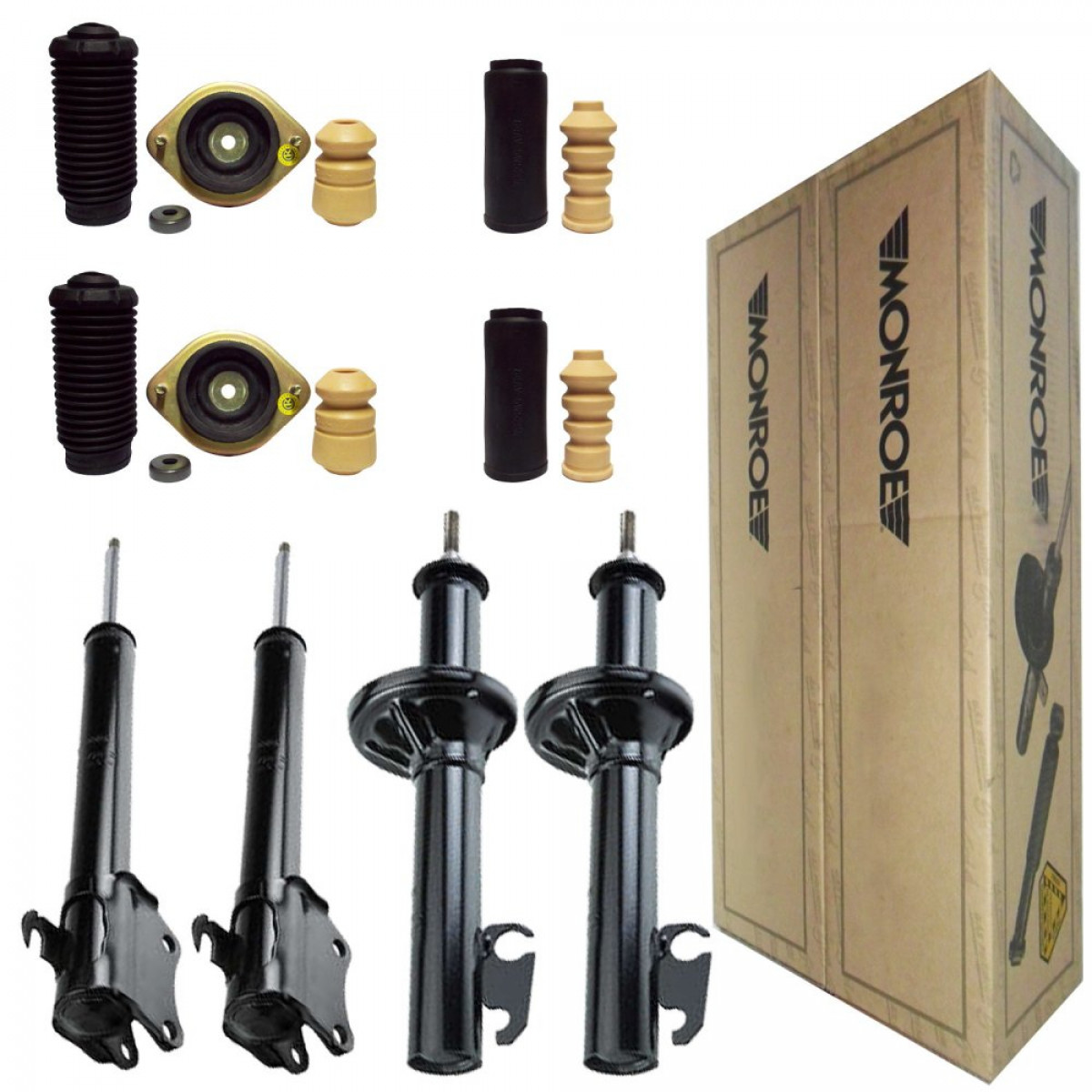 4 Amortecedores Monroe + Kits Ford Escort XR3 Conversível 1983/1992