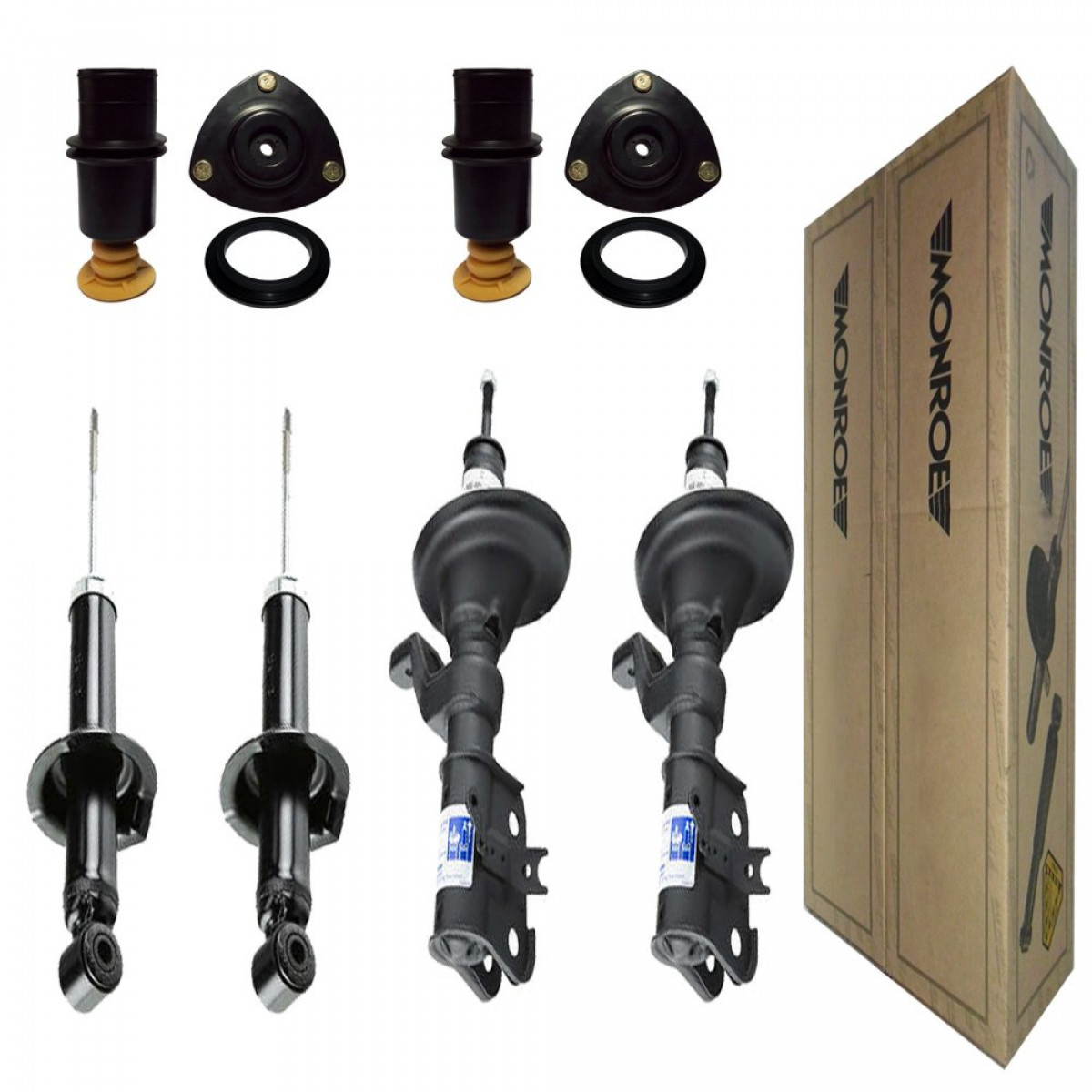 4 Amortecedores Monroe + Kits Honda Civic 1.6 1.7 2001/2002