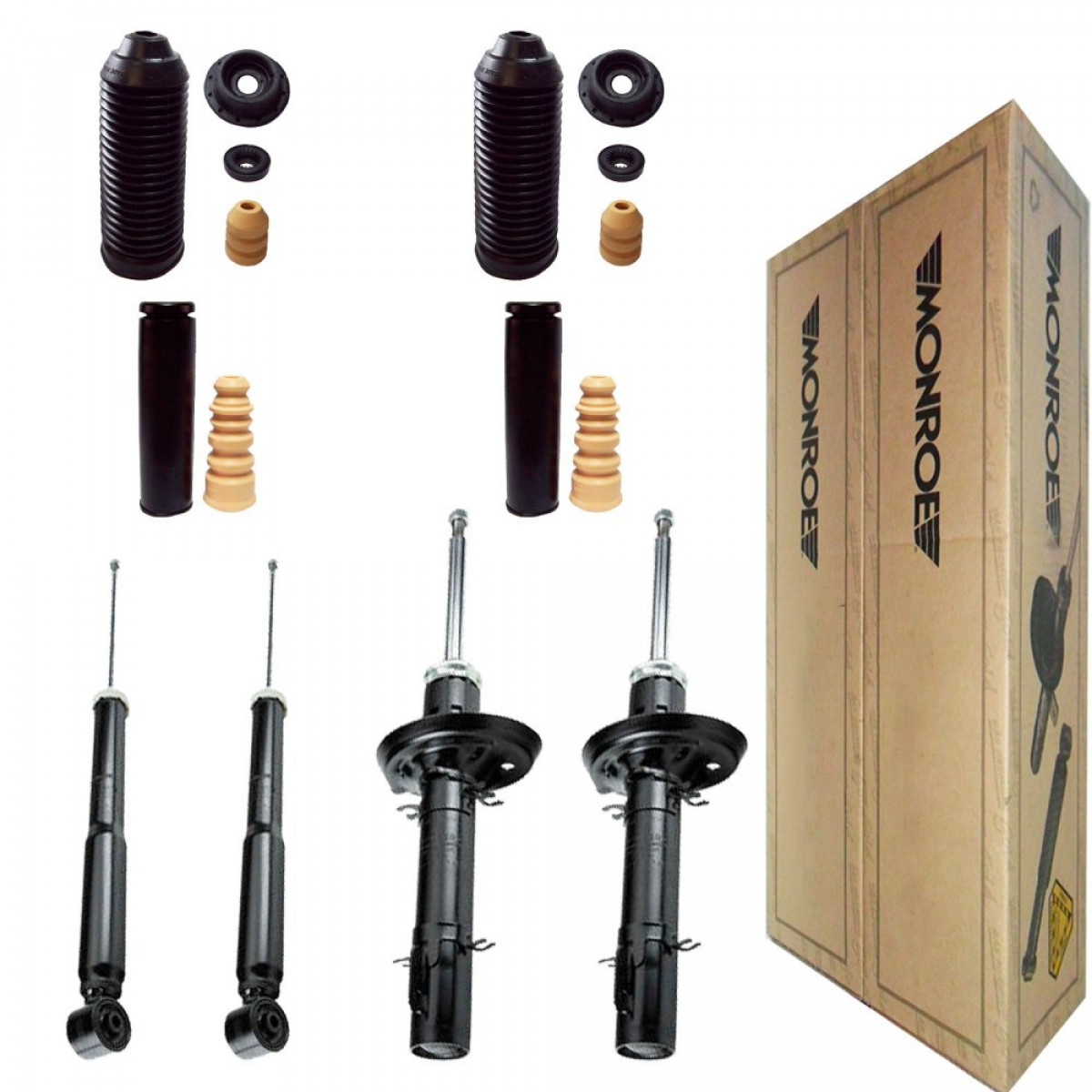 4 Amortecedores Monroe + Kits VW Golf 1.6 2.0 1998/ - 2