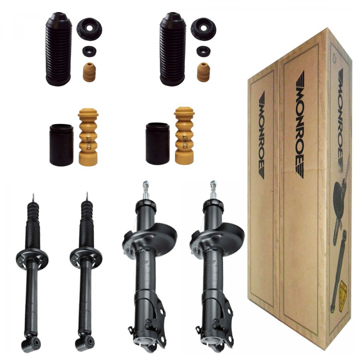 4 Amortecedores Monroe + Kits VW Golf GL 1.6 1.8 2.0 1994/1998