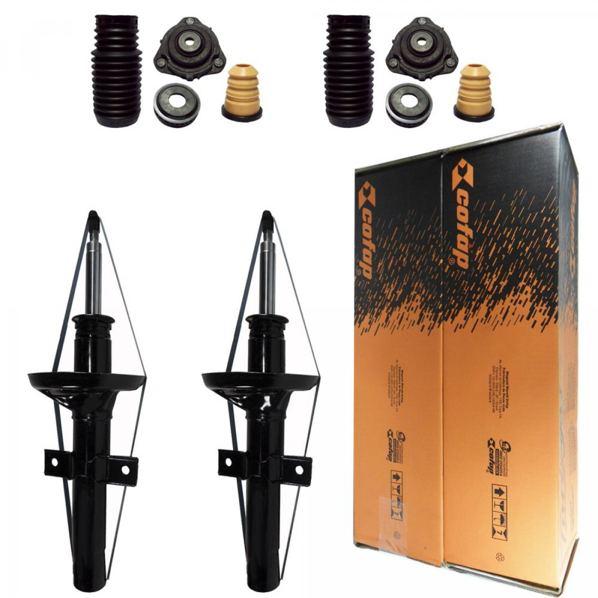 2 Amortecedores Dianteiros Cofap + Kits Ecosport 1.0 1.6 2.0 4X2 03/13 - 2