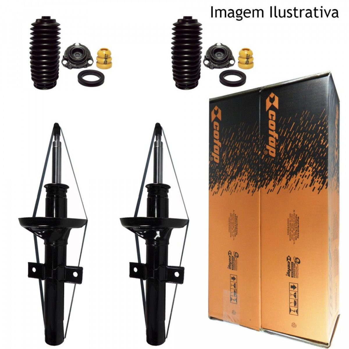 2 Amortecedores Dianteiros Cofap + Kits Ford Focus 1.6 1.8 2.0 2001/2008 - 2