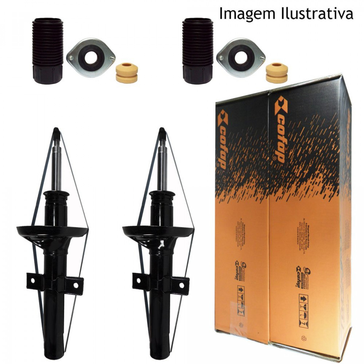 2 Amortecedores Dianteiros Cofap + Kits Gm Celta 1.0 1.4 00/13 Turbog�s - 2