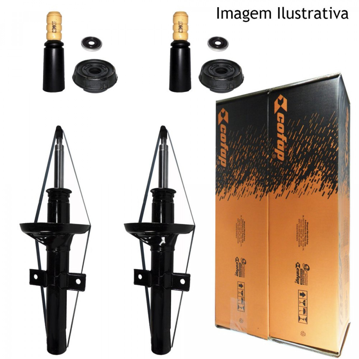 2 Amortecedores Dianteiros Cofap + Kits Renault Clio 1.0 1999/ - 2