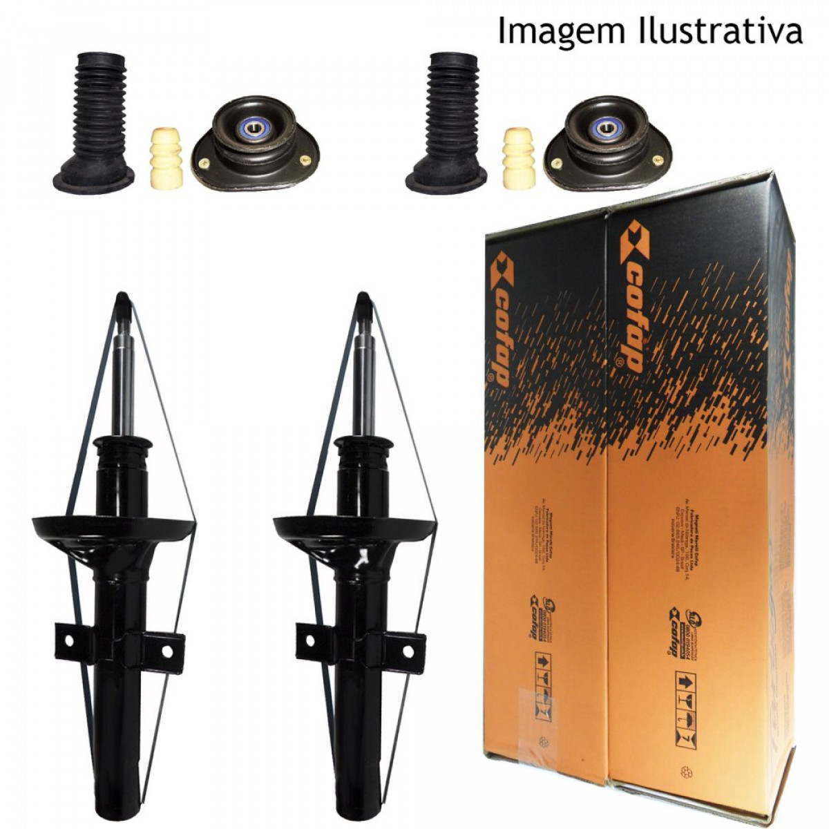 2 Amortecedores Dianteiros Cofap + Kits Toyota Corolla 1.6 1.8 2003/2008 - 2