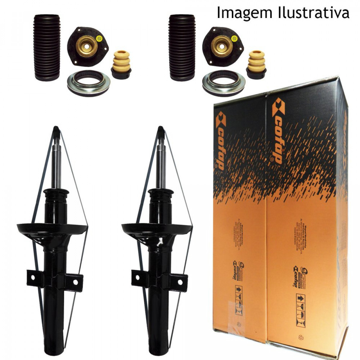 2 Amortecedores Dianteiros Cofap + Kits Fox 1.0/6 C/ Barra Est. 03/ - 2