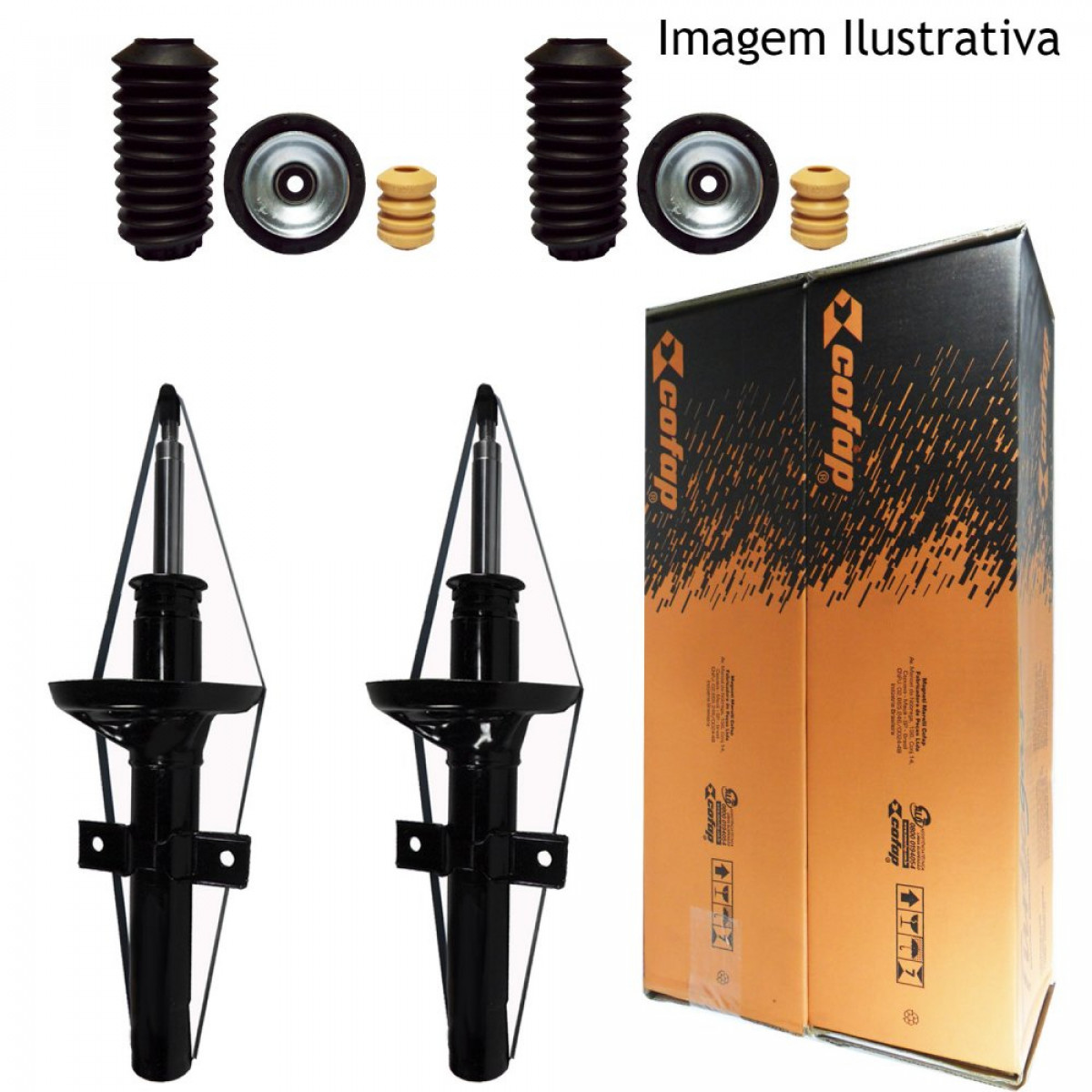 2 Amortecedores Dianteiros Cofap + Kits Vw Gol Rallye 1.6 G4 2008/2009 - 2