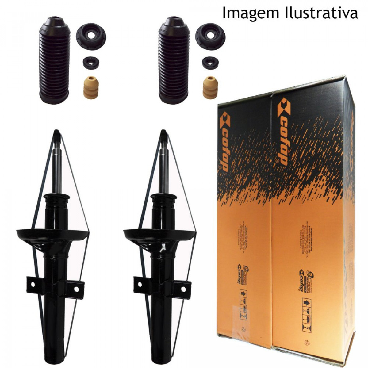 2 Amortecedores Dianteiros Cofap + Kits Vw Golf Gti 2.0 1994/1998 - 2