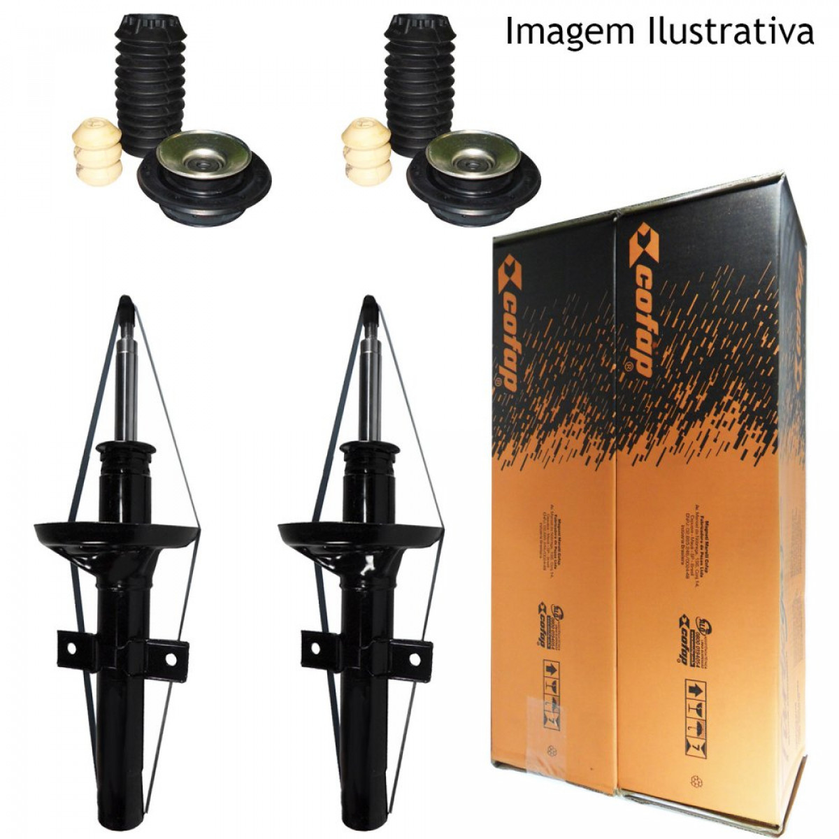 2 Amortecedores Dianteiros Cofap + Kits Vw Quantum 1.8 2.0 1991/1996 - 2