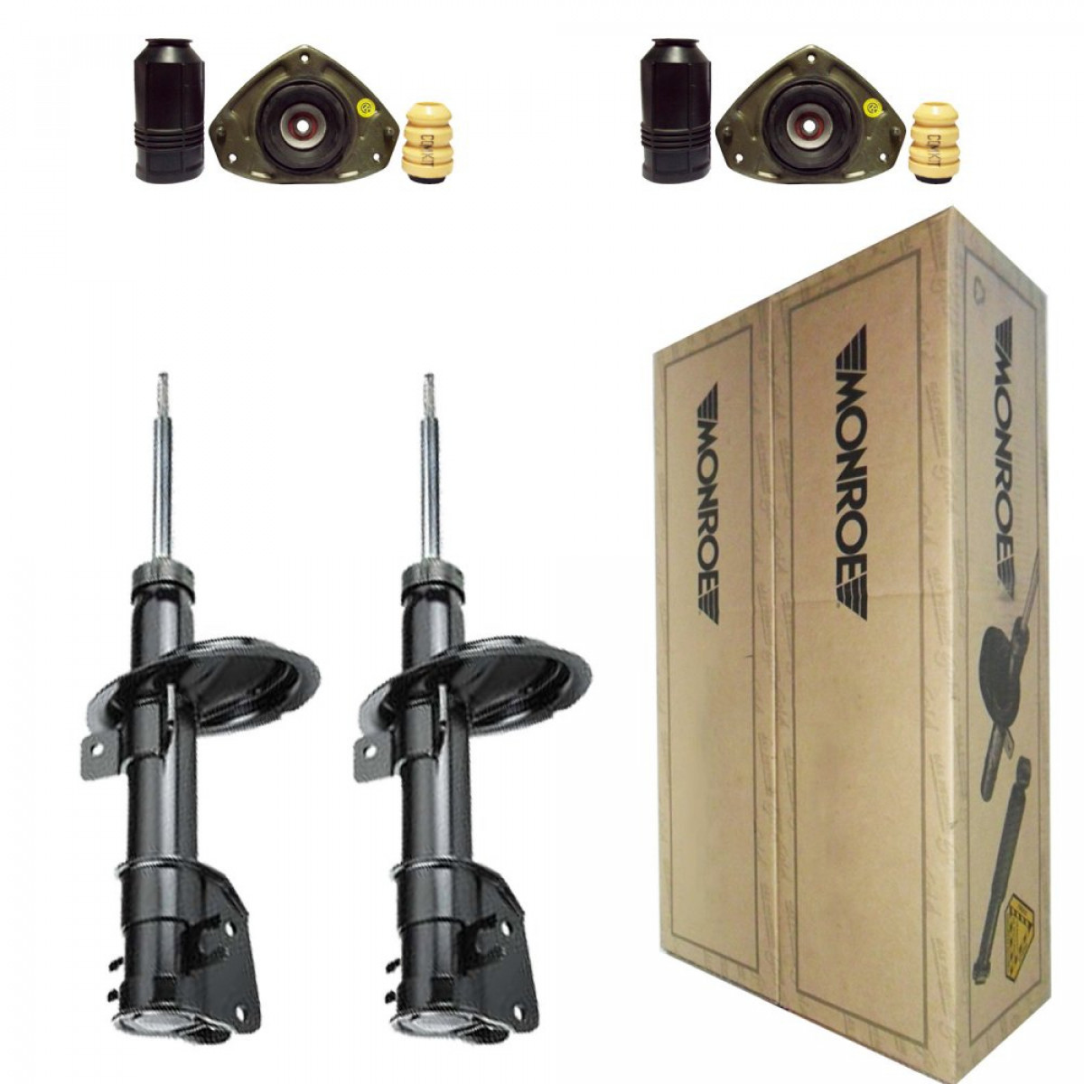 2 Amortecedores Dianteiros Monroe + Kits Fiat Marea SX 2.0 1998/1999 - 2