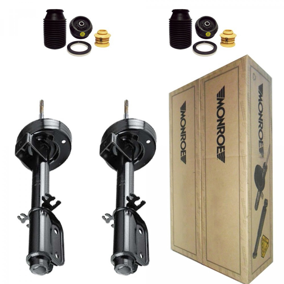 2 Amortecedores Dianteiros Monroe + Kits GM Omega 2.0 2.2 1992/1998 - 2