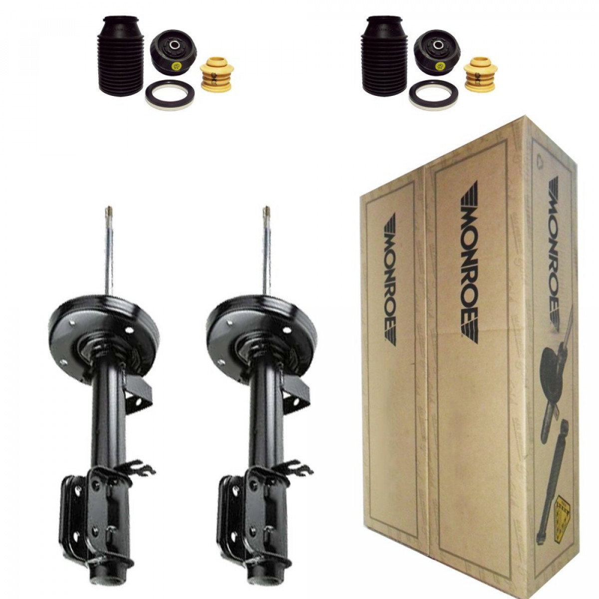 2 Amortecedores Dianteiros Monroe + Kits GM Omega 3.0 4.1 1992/1998 - 2