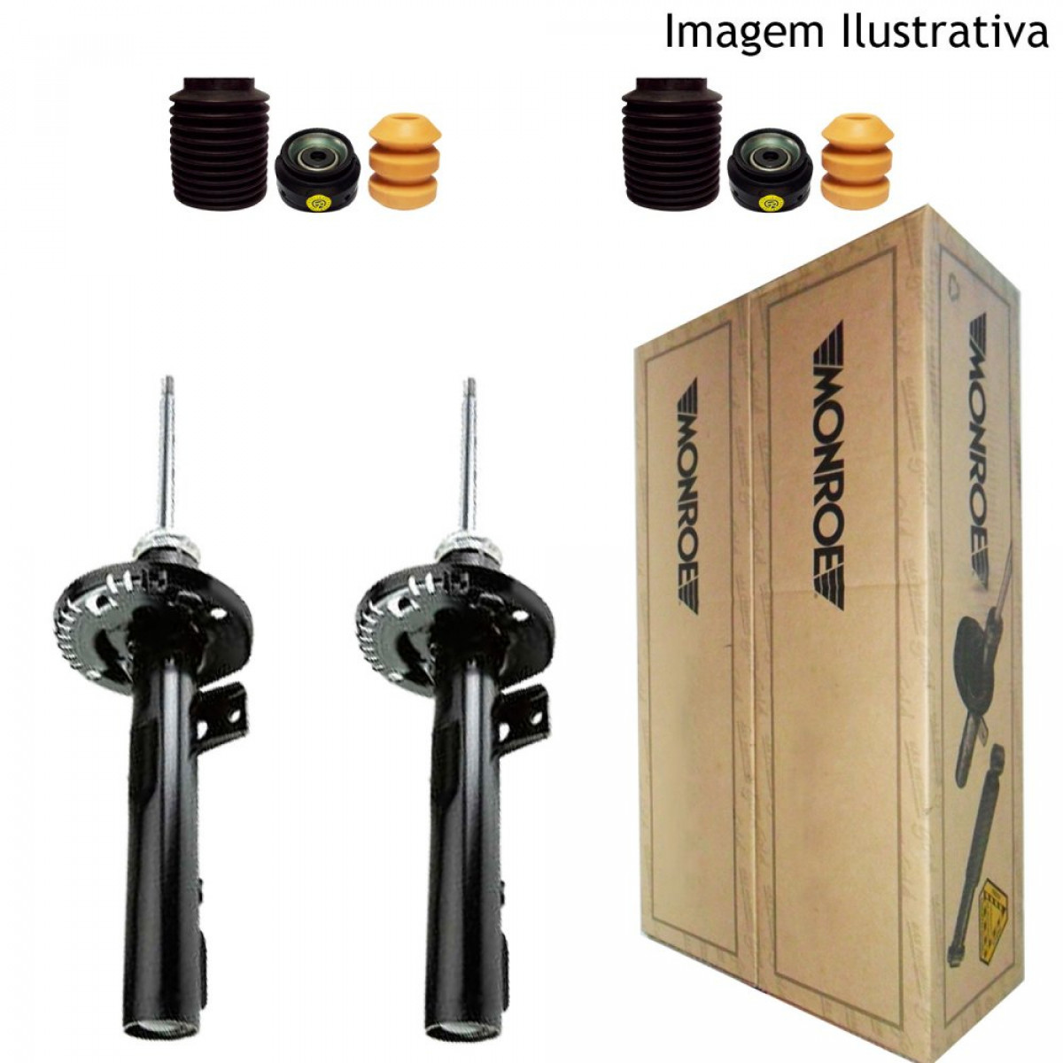 2 Amortecedores Dianteiros Monroe + Kits Santana Executivo 1.8 2.0 /1994 - 2