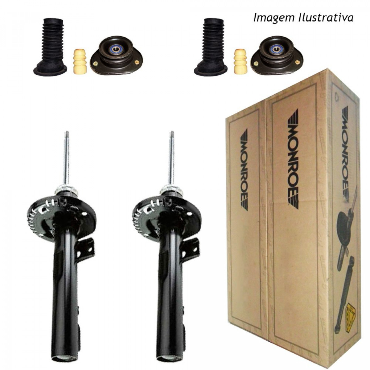 2 Amortecedores Dianteiros Monroe + Kits Toyota Corolla Fielder SW 2003/2008