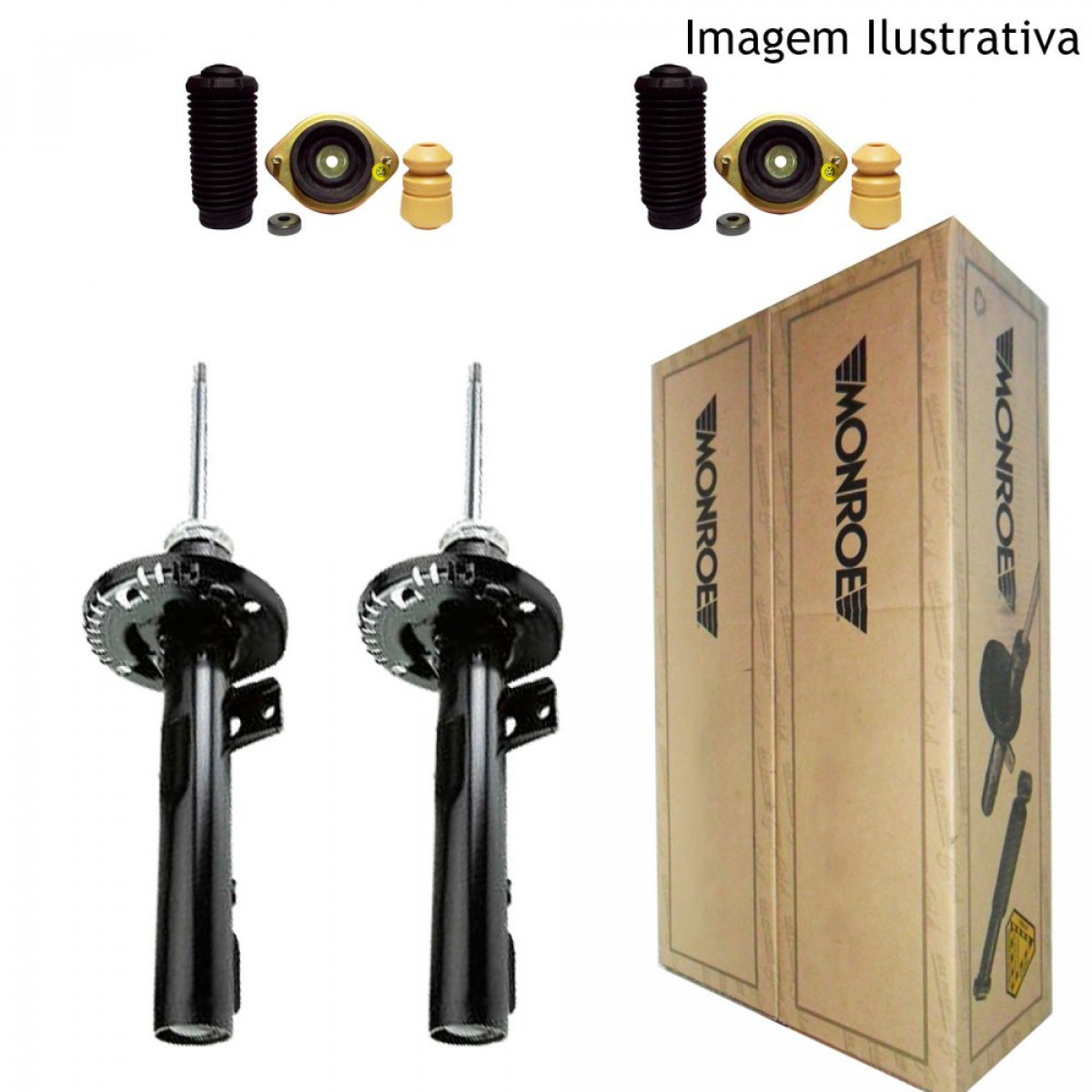 2 Amortecedores Dianteiros Monroe + Kits VW Logus 1.6 1.8 1993/ - 2