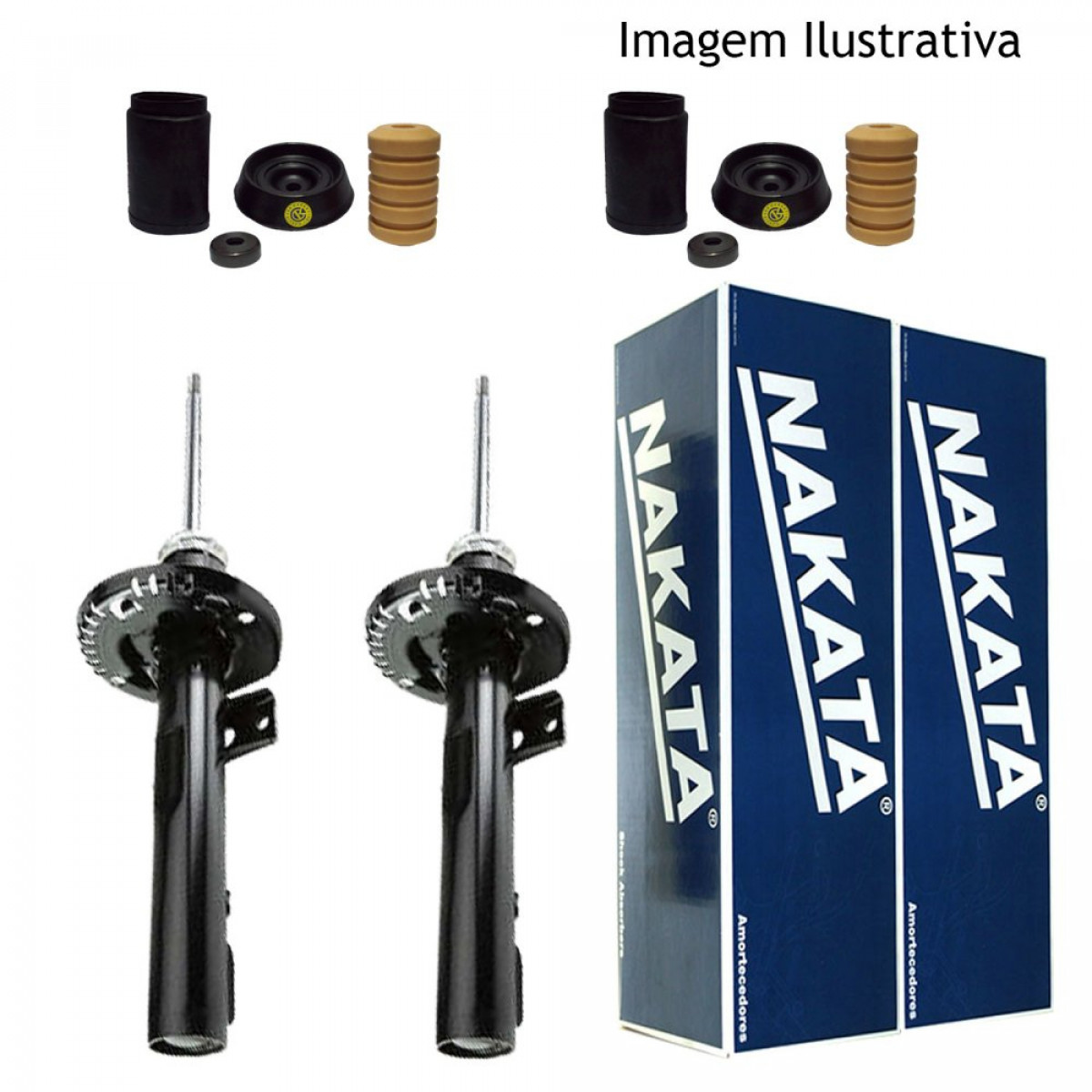 2 Amortecedores Dianteiros Nakata + Kits Escort Xr3 Convers�vel 83/92 - 2