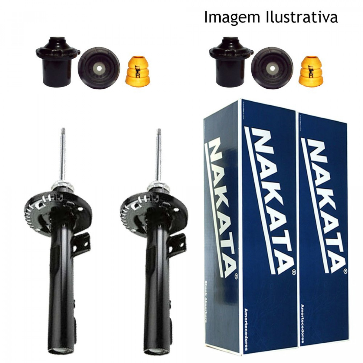 2 Amortecedores Dianteiros Nakata + Kits Gm Agile 1.4 2009/2014