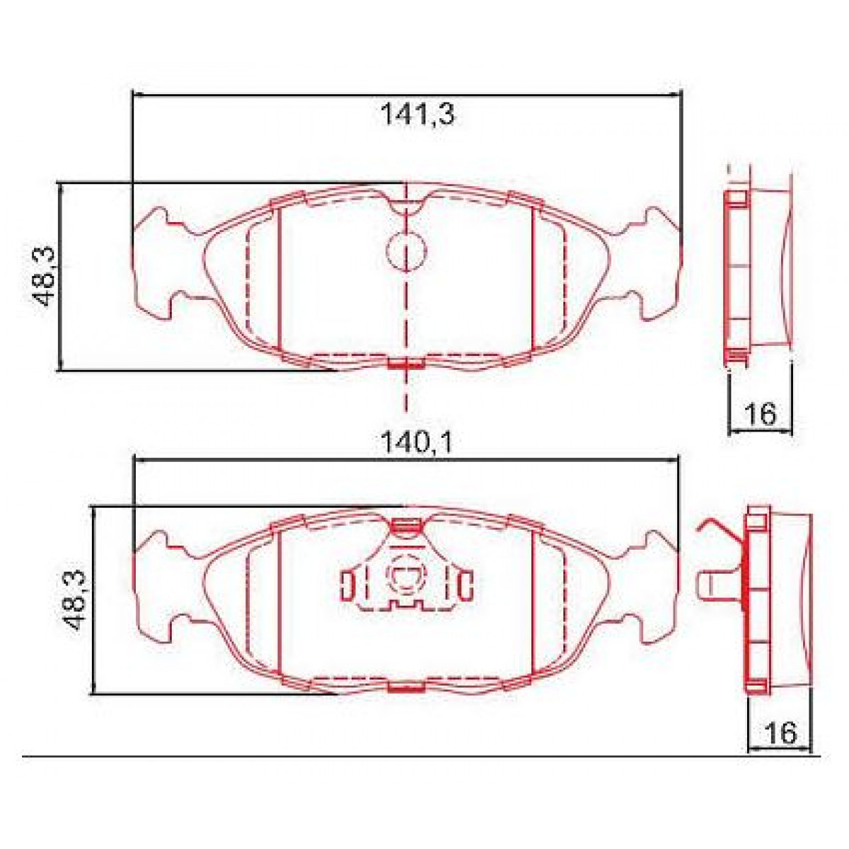 Pastilhas Freio Dianteiro Ferodo Citroën Celta 00/16 Corsa 94/02 Prisma 06/12 HQF2038C - 2