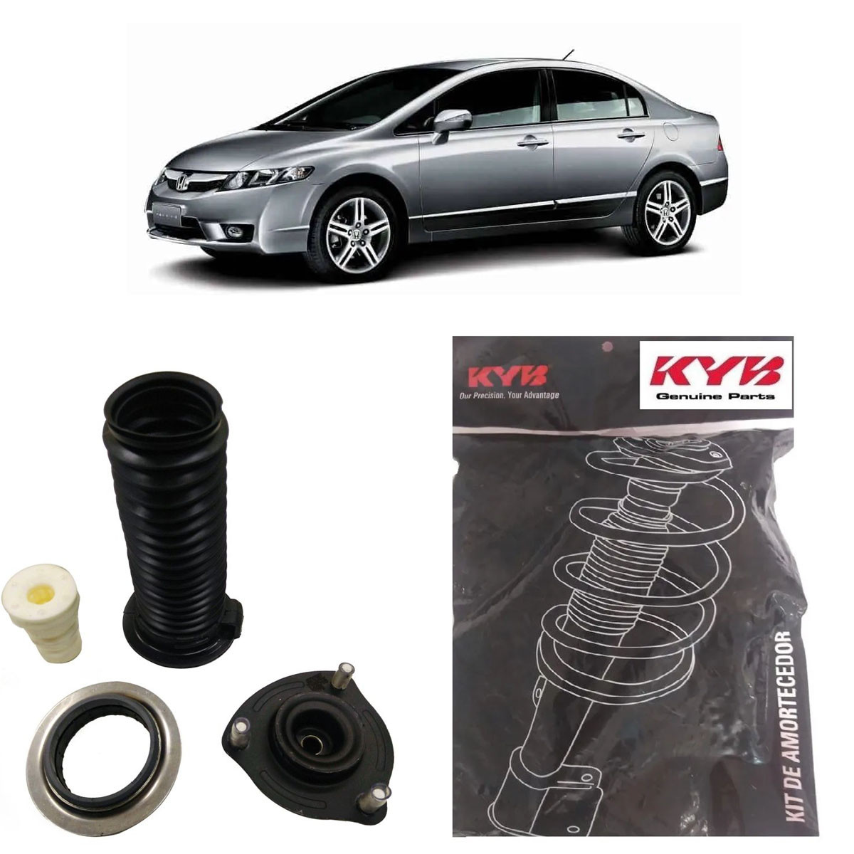 Kit Amortecedor Dianteiro Esquerdo Kayaba Civic 2007/2011 SM3011