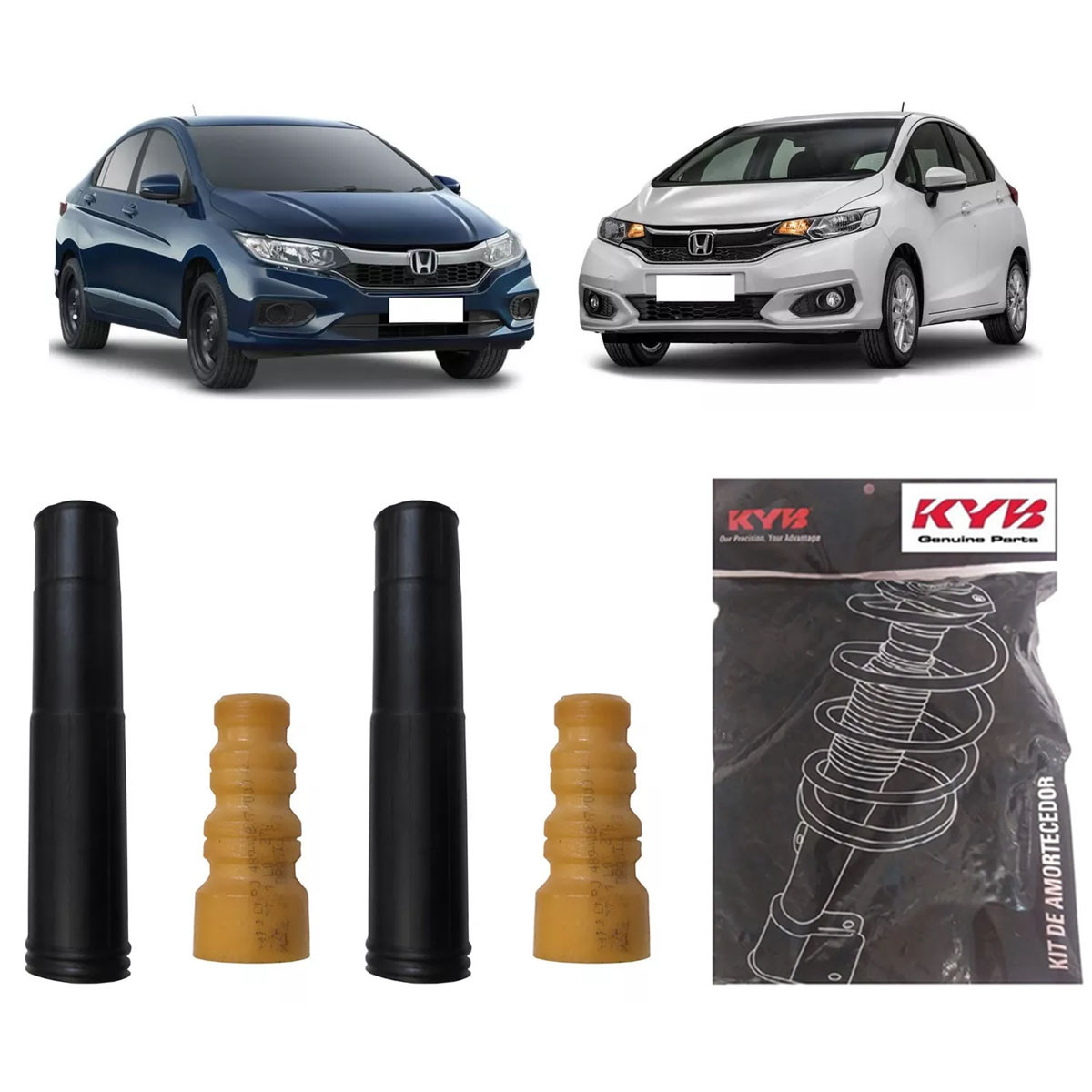 Kit Amortecedor Traseiro Kayaba Fit City 2009/2021 (Par)