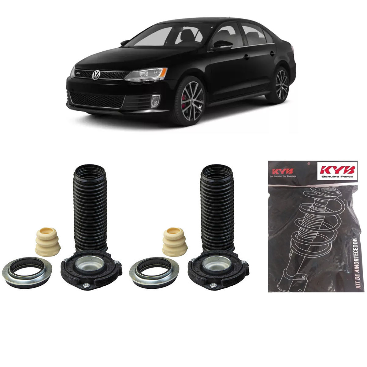 Kit Amortecedor Dianteiro Kayaba Jetta 55mm 2008/2017 (Par)