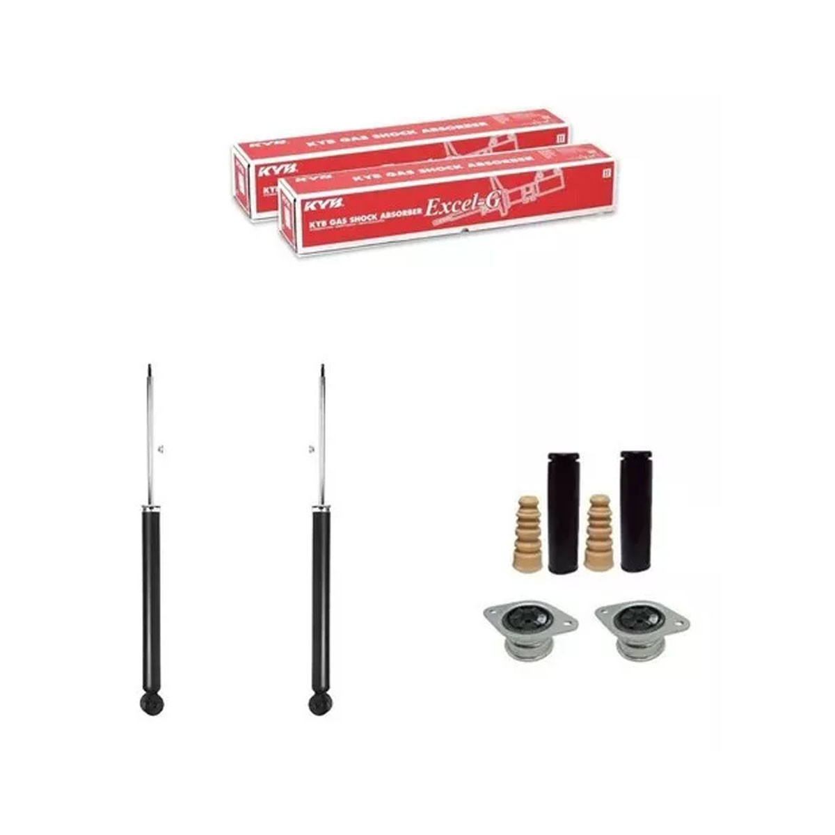 2 Amortecedores Traseiros Kayaba + Kits Ecosport 4x4 03/12