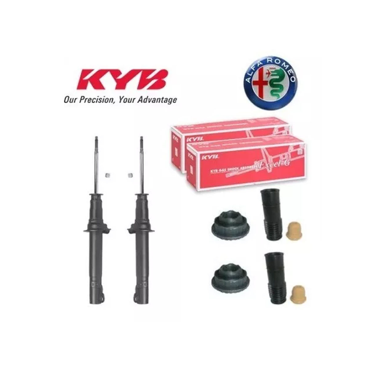 2 Amortecedores Dianteiros Kayaba + Kits Alfa Romeo 156 97/03