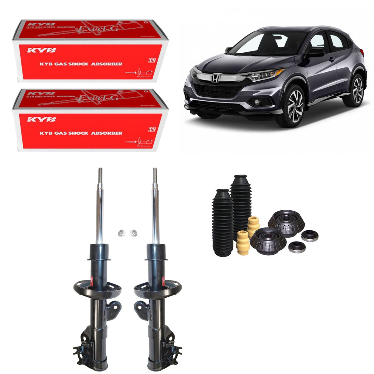 2 Amortecedores Dianteiros Kayaba + Kits Sampel Hrv 16/21