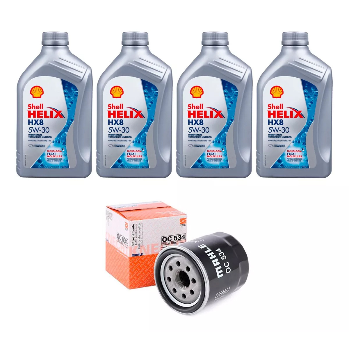 Kit Troca Óleo Shell 5w30 Toyota Yaris 1.3 1.5 2018/