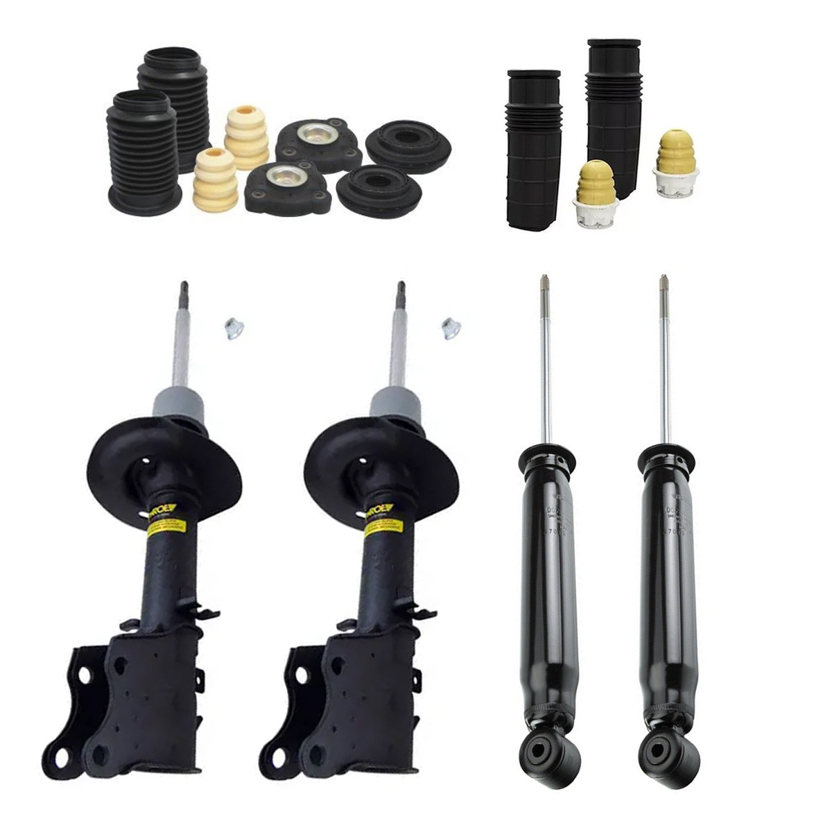 4 Amortecedores Monroe + Kits Sampel Palio Economy 09/