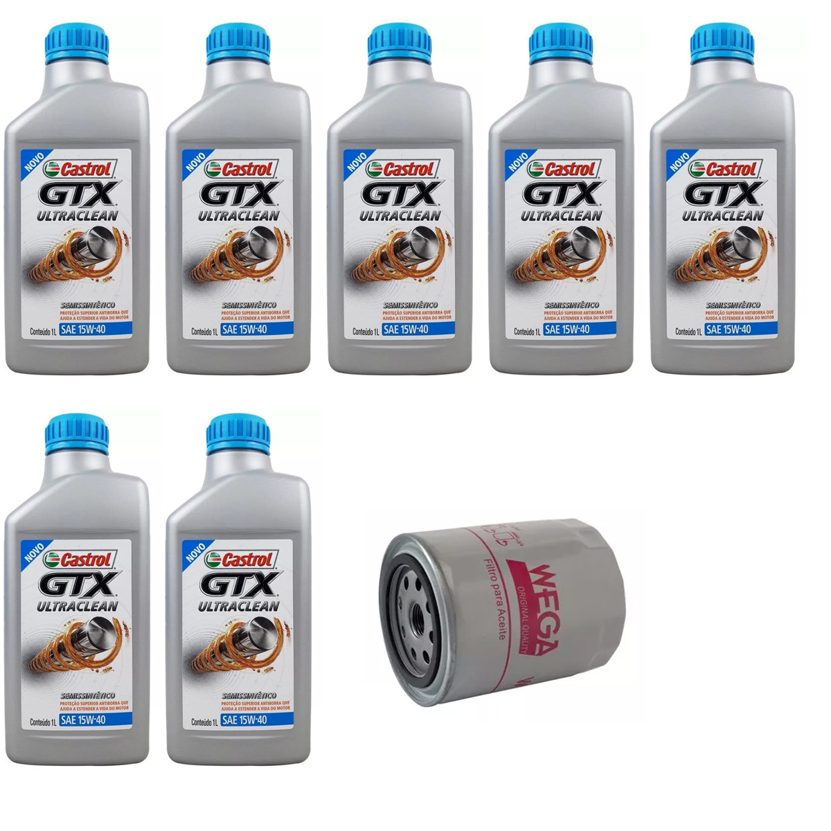 Kit Troca Óleo Castrol 15w40 Ford Ranger 2.3 16V Gasolina 1997/1999