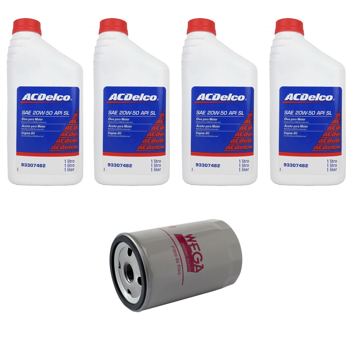Kit Troca Óleo Acdelco 20w50 Vw Golf G3 1.8 2.0 1991/1997