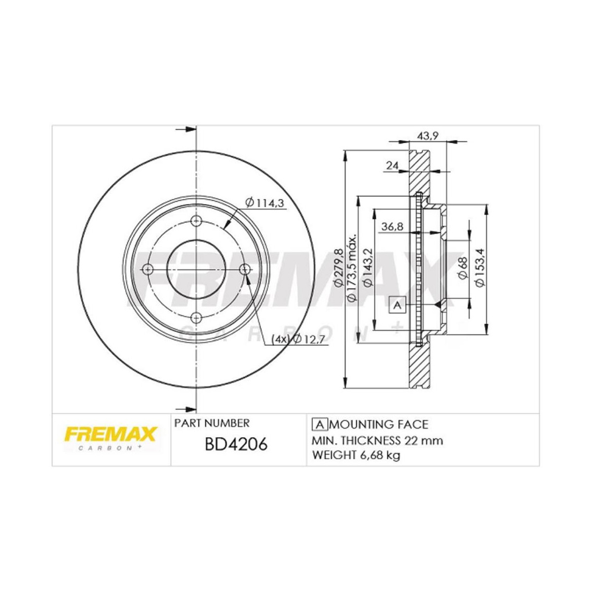 Disco Freio Dianteiro Fremax Nissan Sentra Tiida 2007/2013 (Par) BD4206 - 2