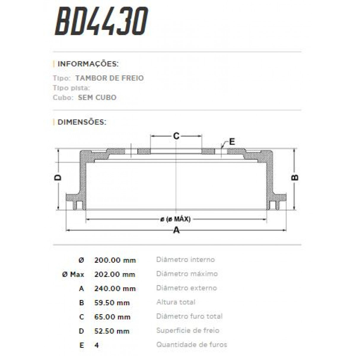 Tambor Traseiro Fremax Chery Celer Hatch 13/ (Par) BD4430 - 3