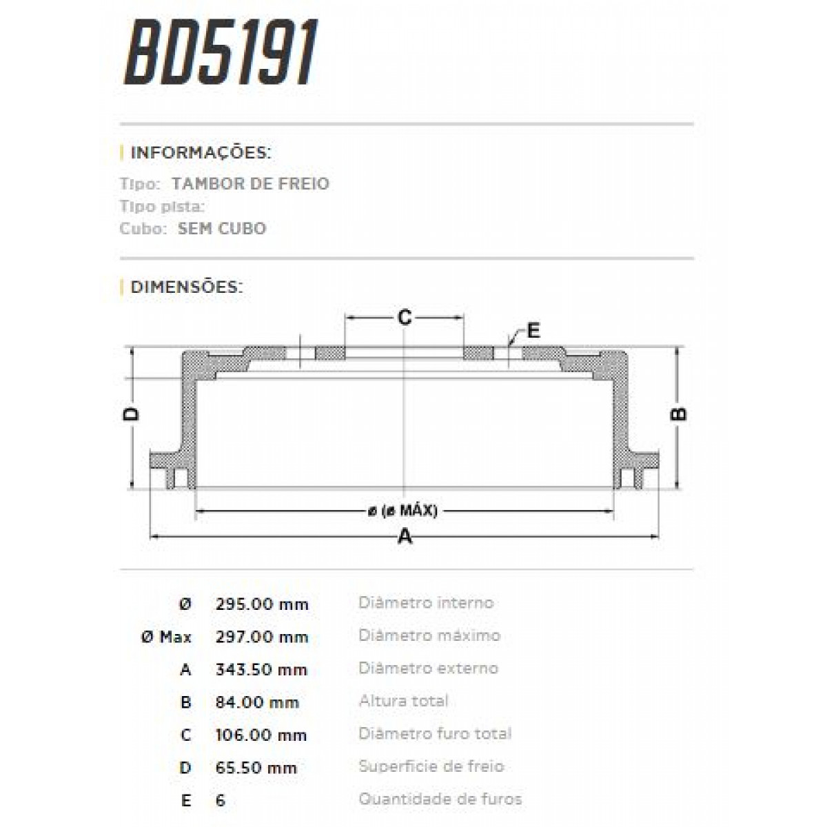 Tambor Traseiro Fremax Toyota Hilux  92/98 (Par) BD5191 - 3