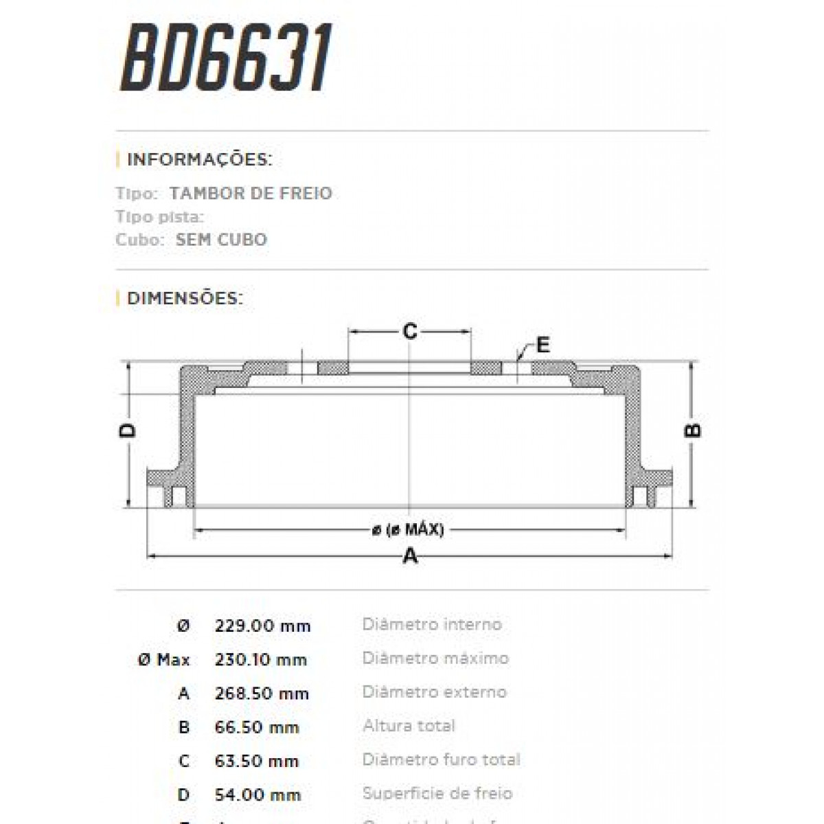 Tambor Traseiro Fremax Ford Mondeo 94/06 (Par) BD6631 - 3