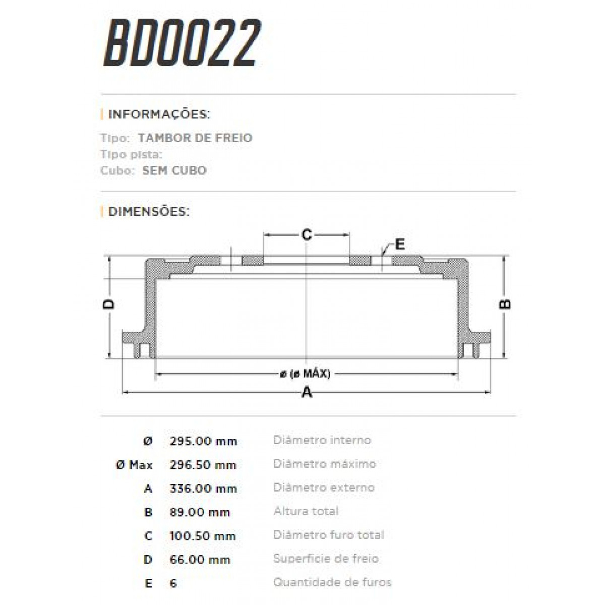 Tambor Traseiro Fremax Nissan Frontier  02/08 (Par) BD0022 - 3