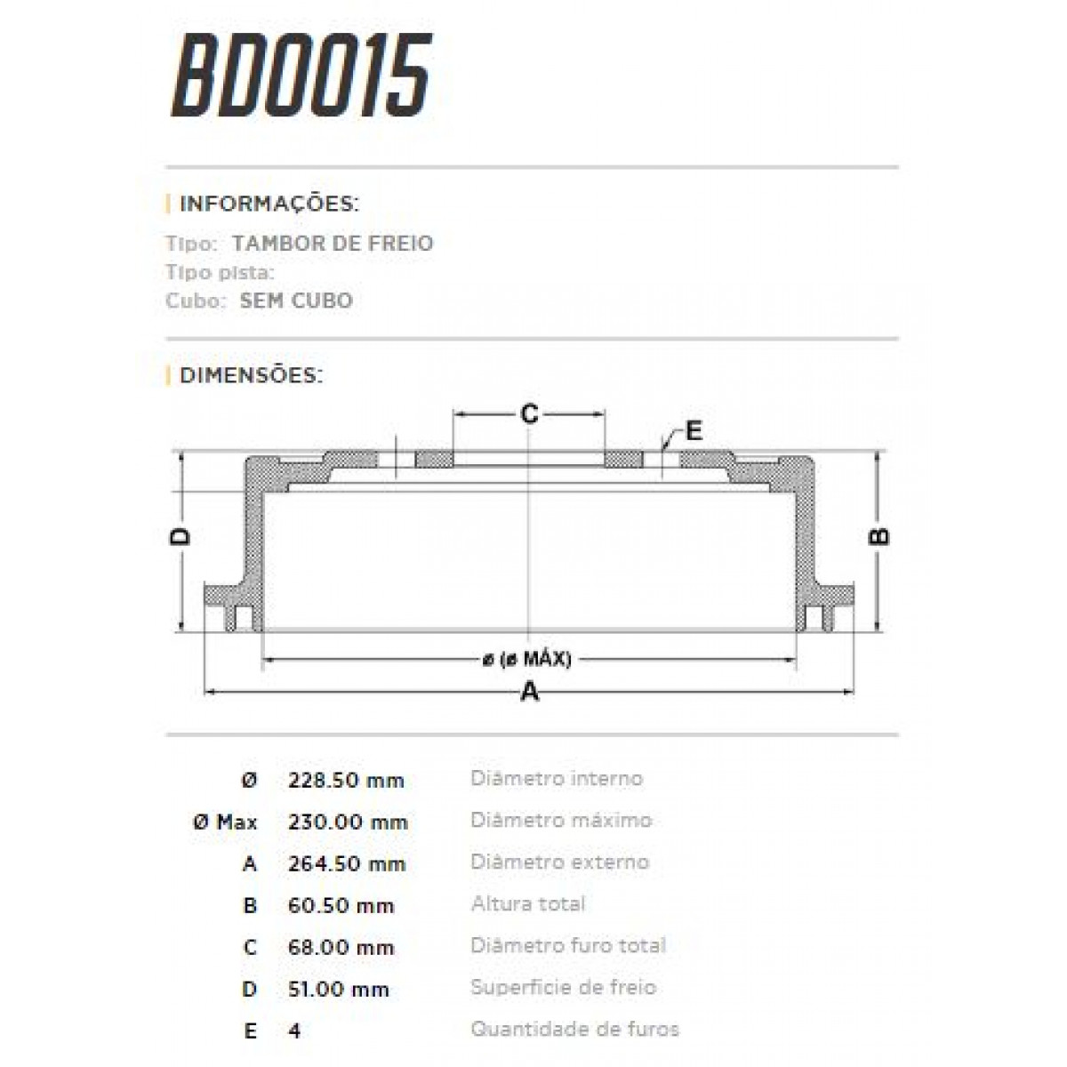 Tambor Traseiro Fremax Nissan Sentra 07/13 (Par) BD0015 - 3