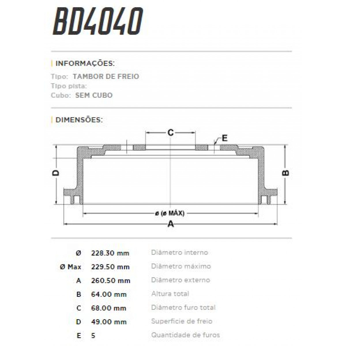 Tambor Traseiro Fremax Renault Duster 11/ (Par) BD4040 - 3