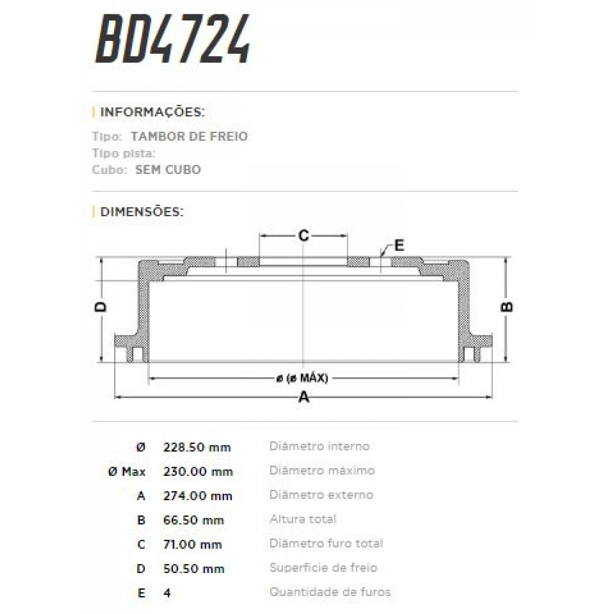 Tambor Traseiro Fremax Peugeot 306 94/01 (Par) BD4724 - 3