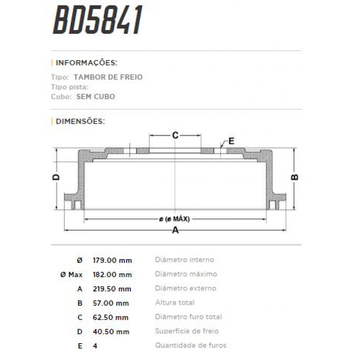 Tambor Traseiro Fremax Kia Picanto 06/ (Par) BD5841 - 3
