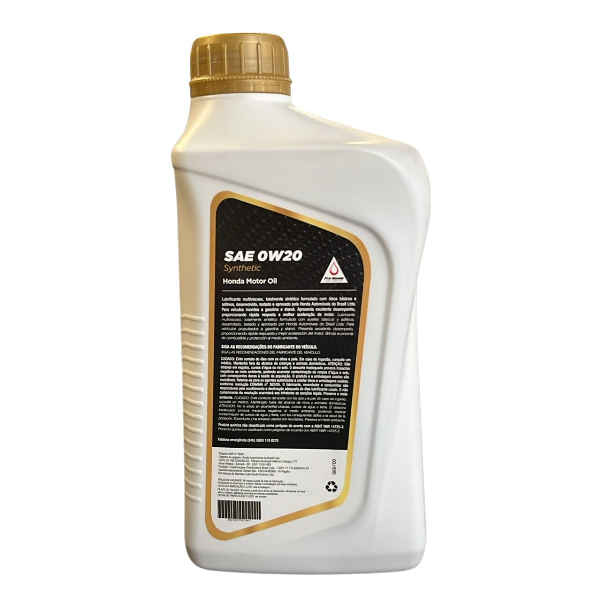 Lubrificante Honda Motor Oil 100% Sintético 0w20 - 2