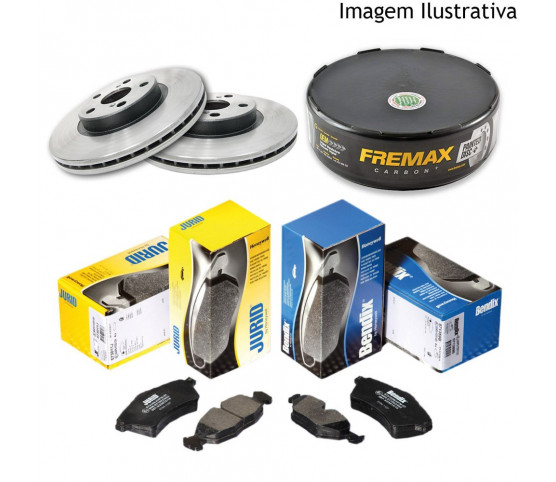 Freio Discos e Pastilhas com Sensor Volkswagen Tiguan 2.0 09/13 (Kit Dianteiro)