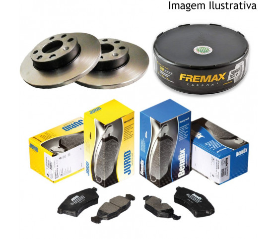 Freio Discos e Pastilhas Renault Logan 1.0 16v 1.6 8v 16v 07/13 (Kit Dianteiro)